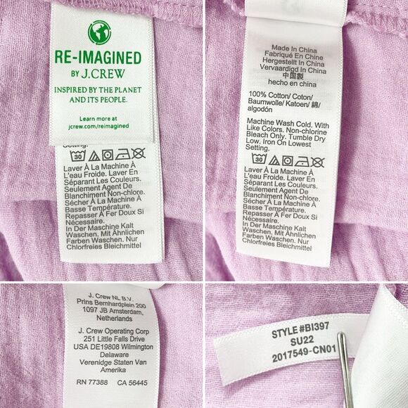 NWT J. Crew Ruffle Strap Gauze Tiered Long Summer Maxi Dress Lilac Size XL NEW - Picture 10 of 12